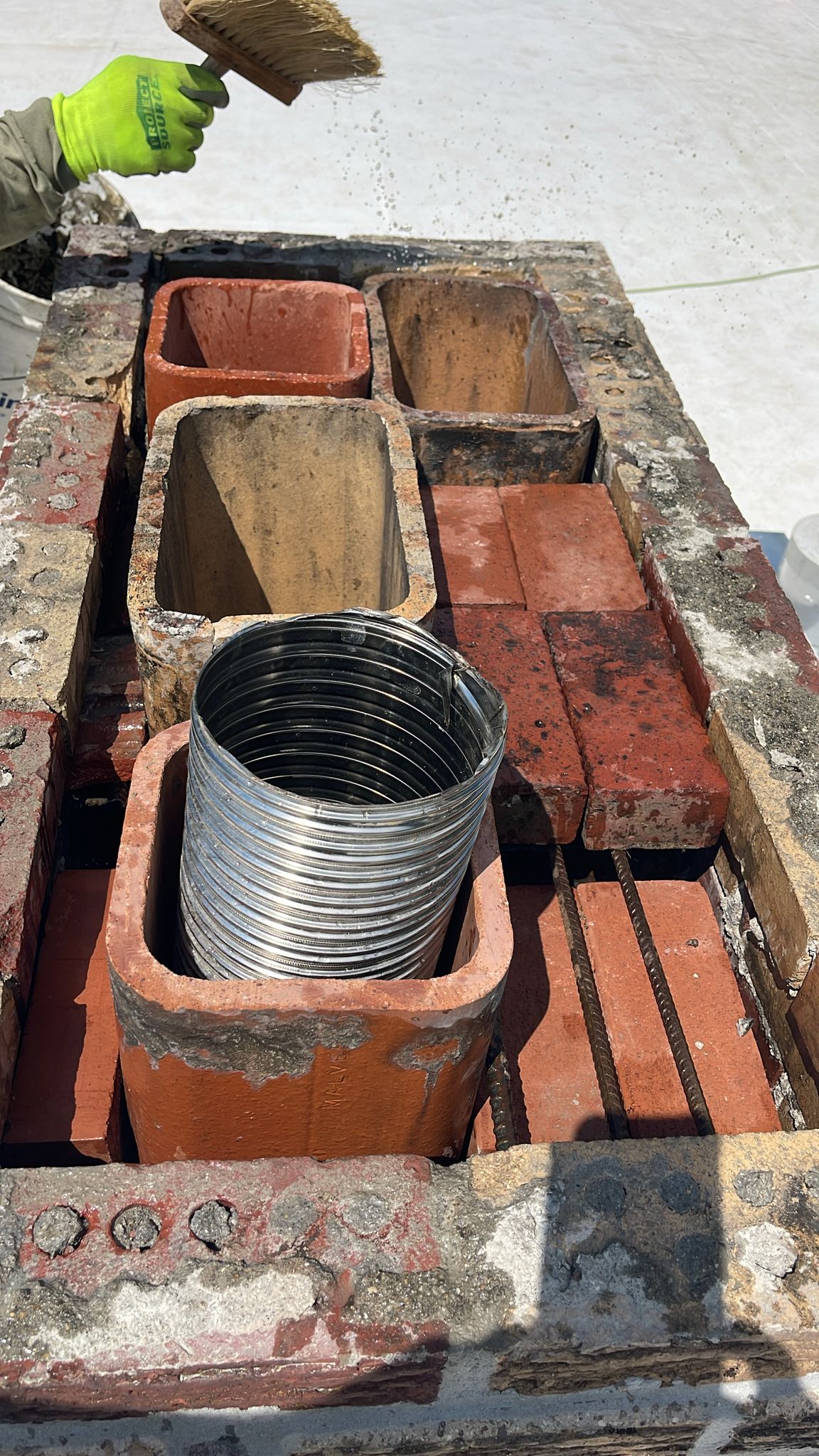 Before Chimney in Watertown, MA - Chimney Repointing, Crown Repair & Cap Installation